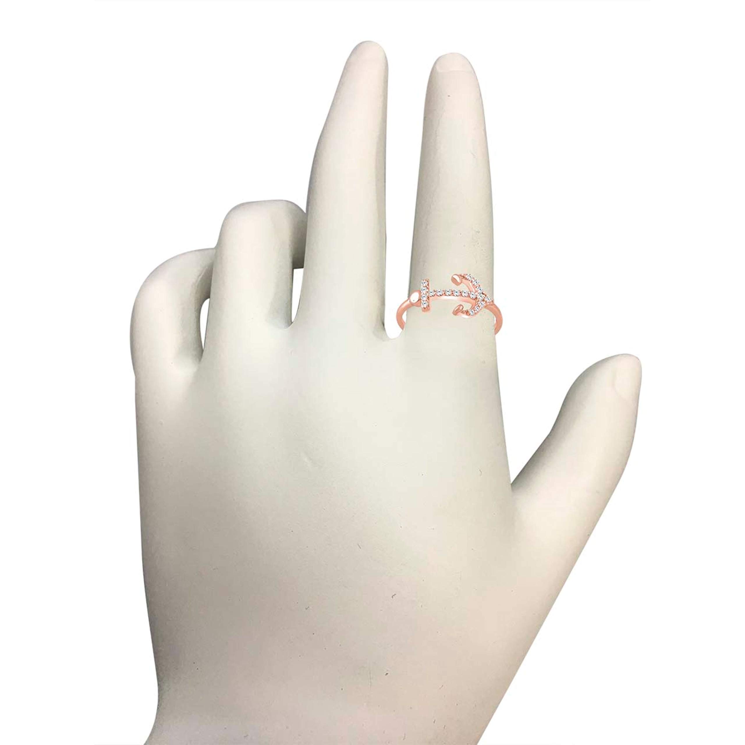 0.20 Carat Diamond Arrow Shape Ring in 10K Solid Rose, White & Yellow Gold - Elegant Valentine's Day Gift for Her, Anniversary Present, Bridal Jewelry, Promise Ring for Couples