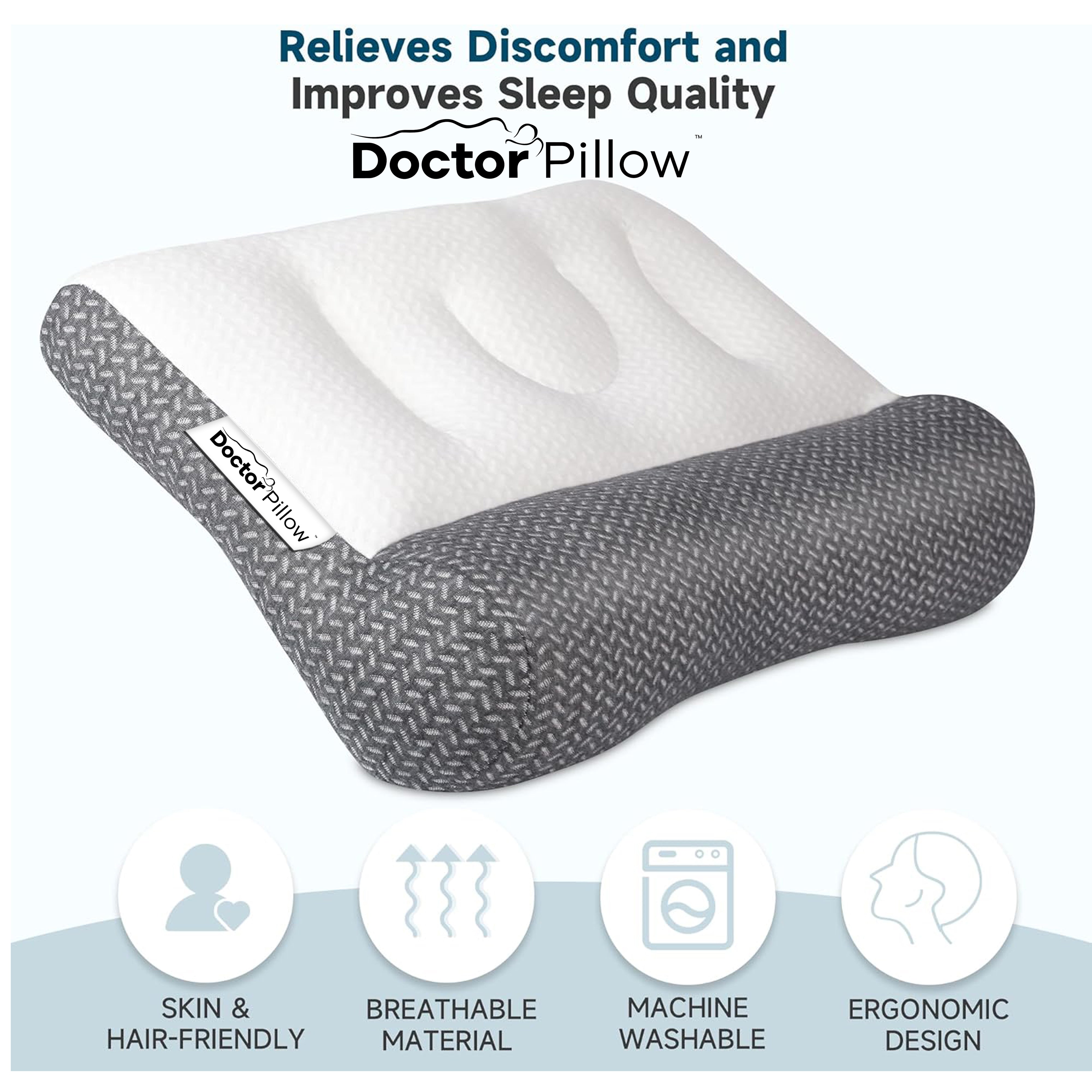 DR PILLOW PAIN AWAY Neck Traction Pillow - Ergonomic Invisible Spring Support for Neck Pain Relief | Perfect for Sleeping, Travel & Office Use