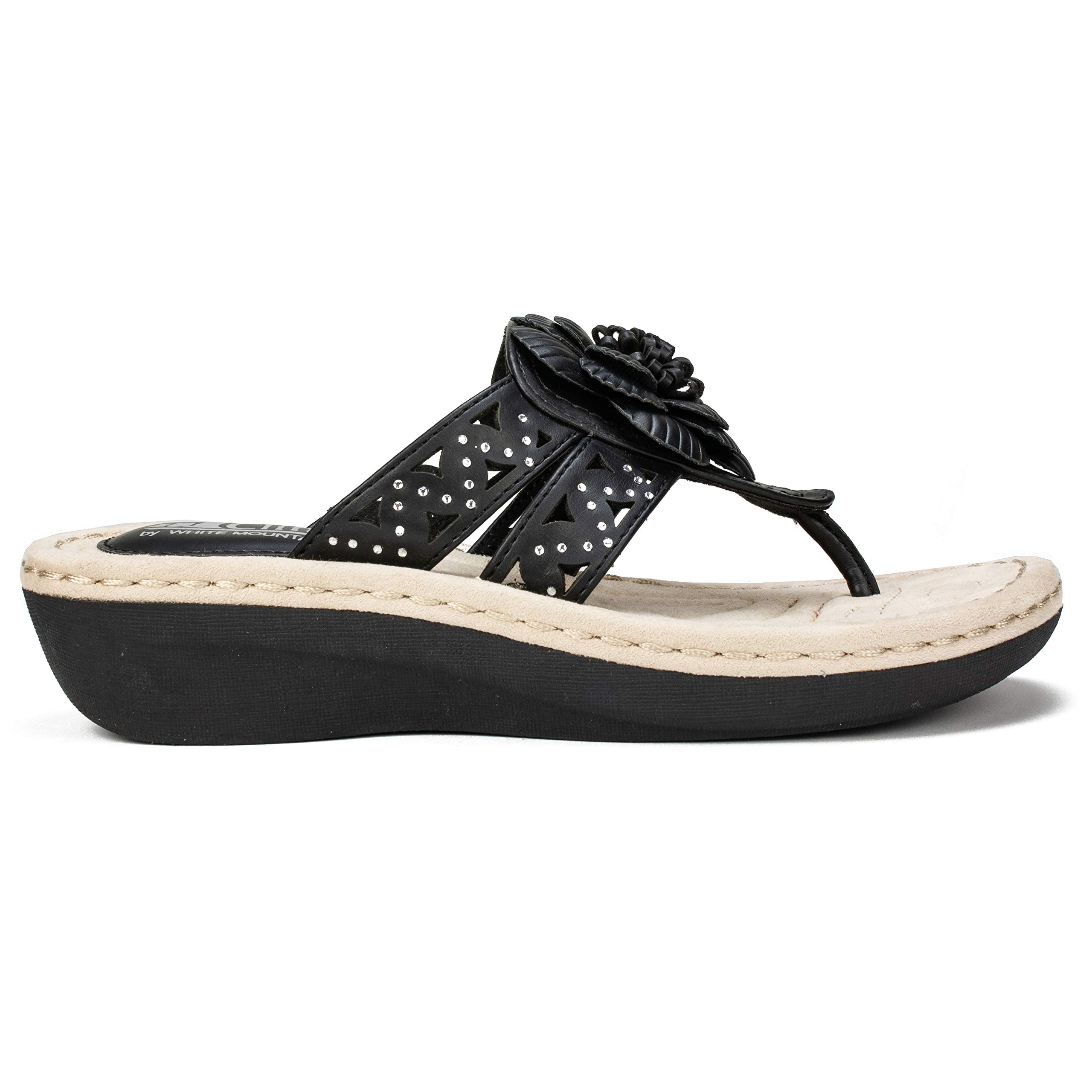 White Mountain Cynthia Wedge Sandal for Women - Comfortable Summer Walking
