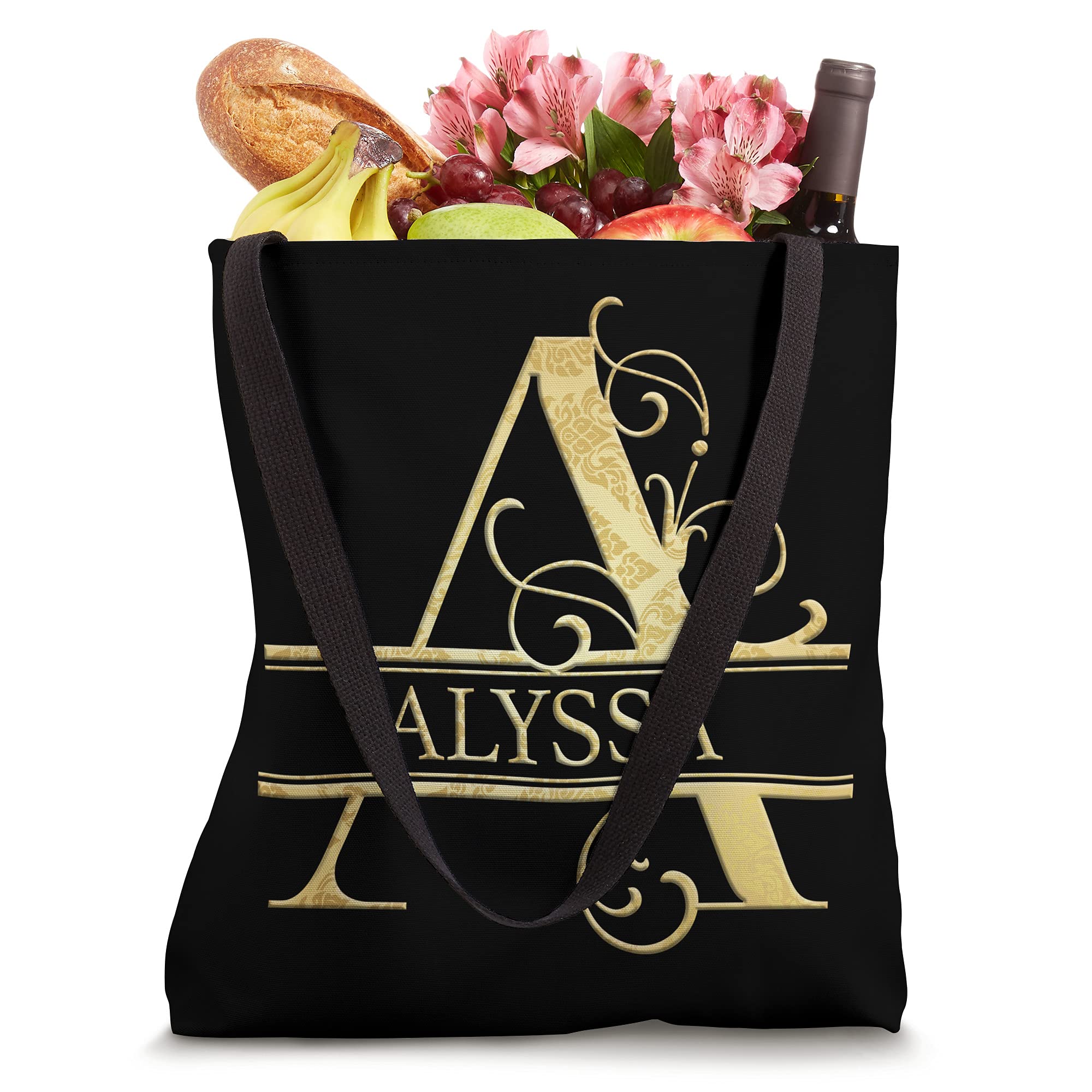 Personalized Alyssa Name Tote Bag - Customized Cotton Canvas Shoulder Bag for Women | Perfect for Shopping, Beach, Work & Everyday Use