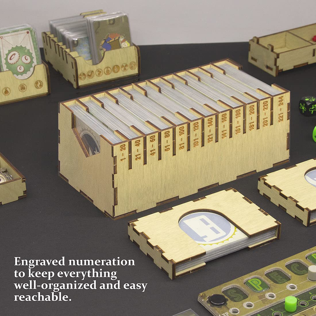 SMONEX Premium Board Game Organizer Box - Compatible with Fallout New California & Atomic Bonds Expansions - Perfect Fit for Original Game Box - Laser Engraved Design - Ideal for Game Nights & Collectors Display