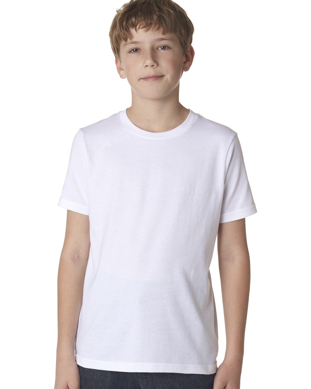 Next Level Big Boys' Comfort Fashion Rib Jersey Crew T-Shirt - Soft Cotton Tee for Kids, Size M, White - Perfect for School, Playdates & Casual Outfits