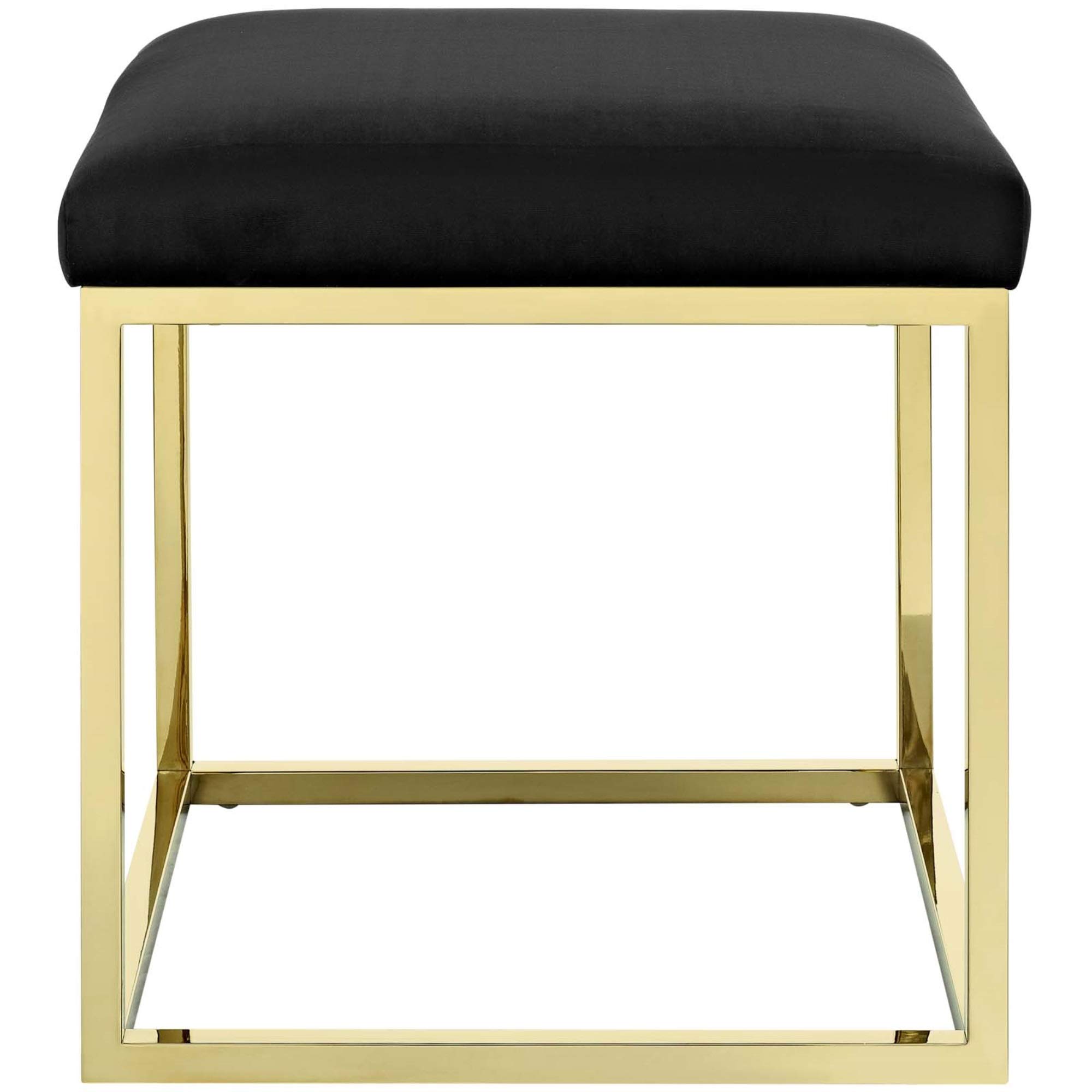 Ergode Anticipate Ottoman - Velvet Polyester Storage Footrest with Sturdy Stainless Steel Base, Non-Slip Non-Marking Foot Caps, 265 lbs Weight Capacity, No Assembly Required - Perfect for Living Room, Bedroom, Office & Home Decor