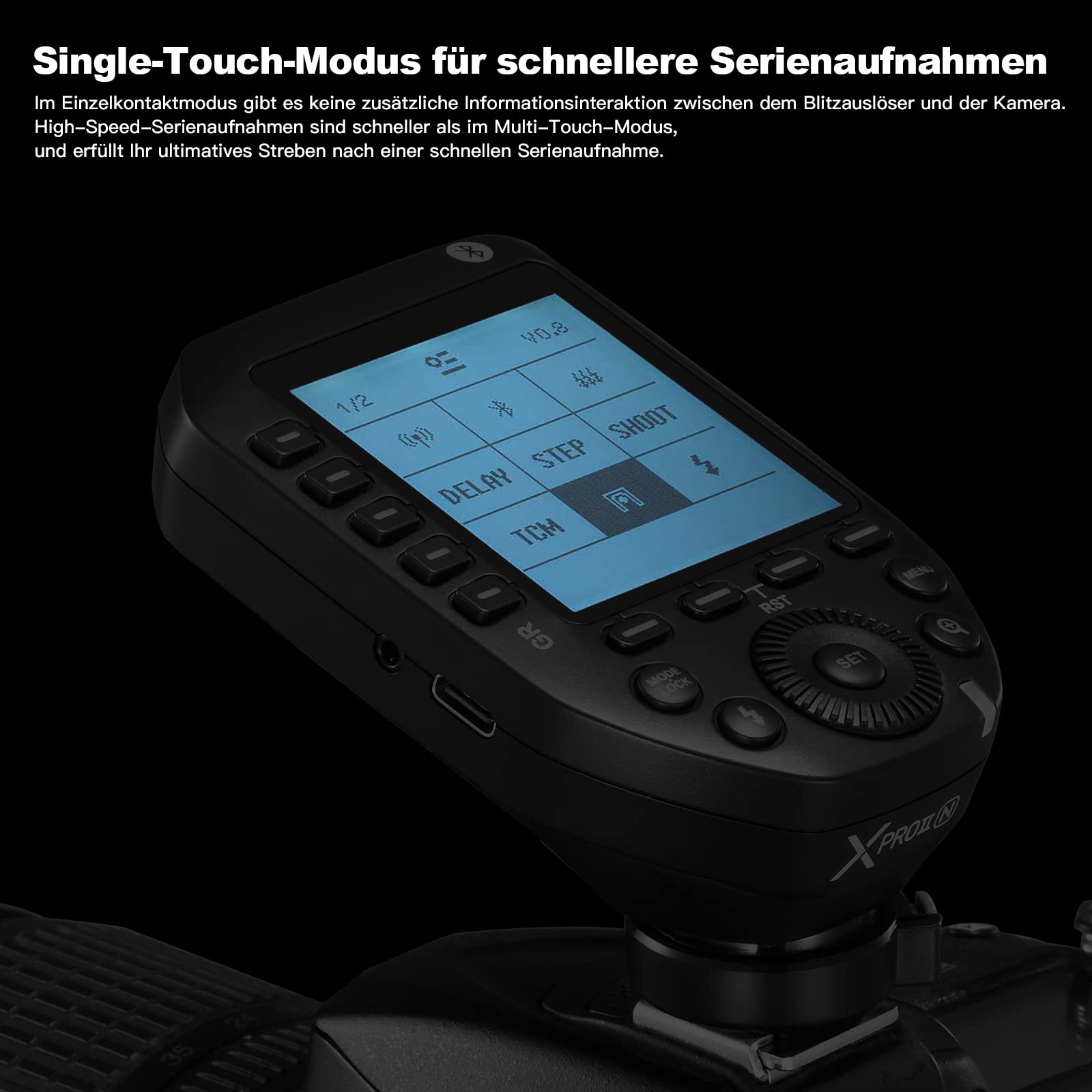 Godox XPro II-N TTL Flash Trigger for Nikon DSLR Cameras (D5, D4, D60, D800, D5000, D5100, D5300, D7000, D70S, D750, D7100) - 2.4G Wireless High-Speed Sync LCD Transmitter for Professional Photography & Studio Lighting