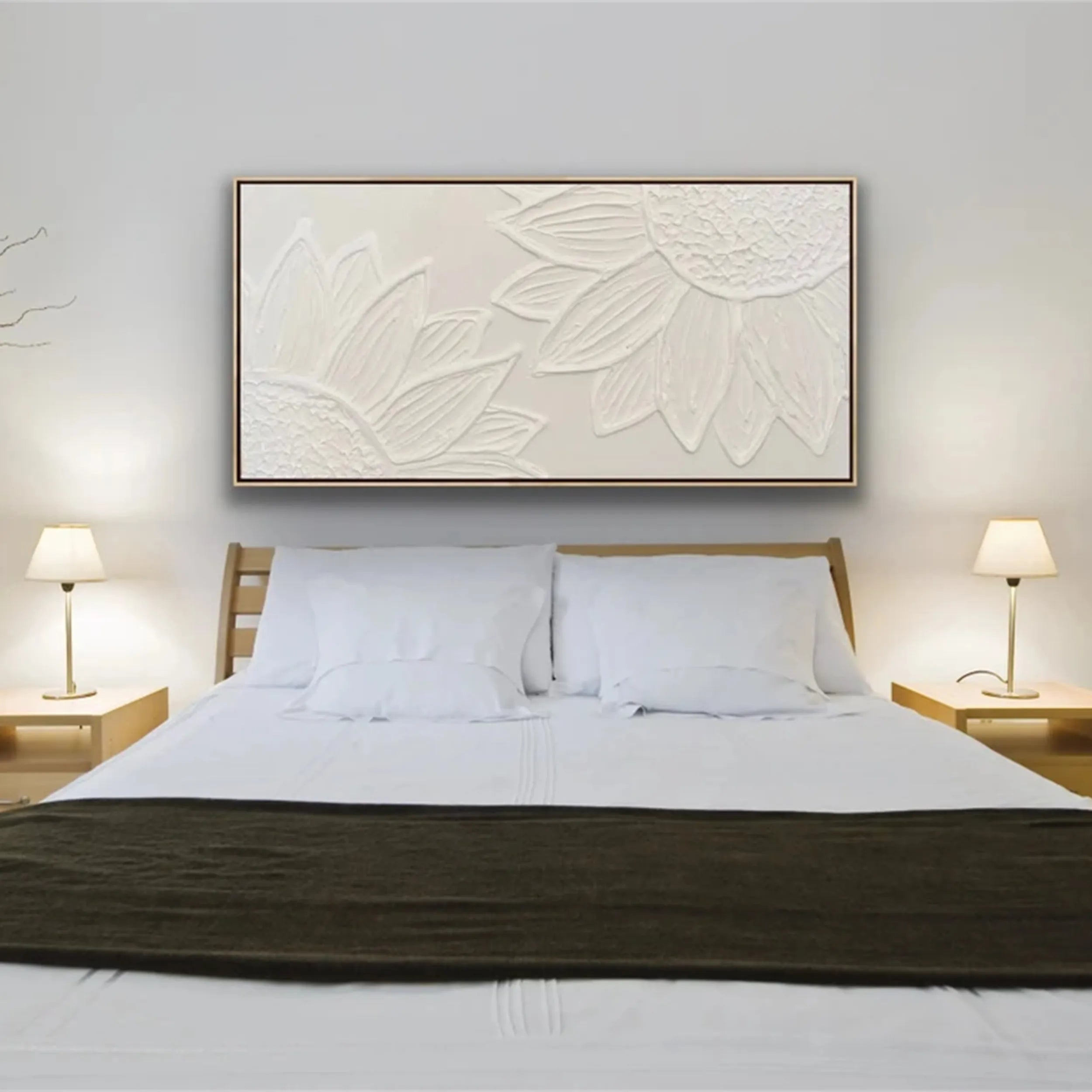 Flower and Tree Painting #FT073 - Handmade Canvas Wall Art for Home & Office Decor - Perfect for Living Room, Bedroom, or Gift