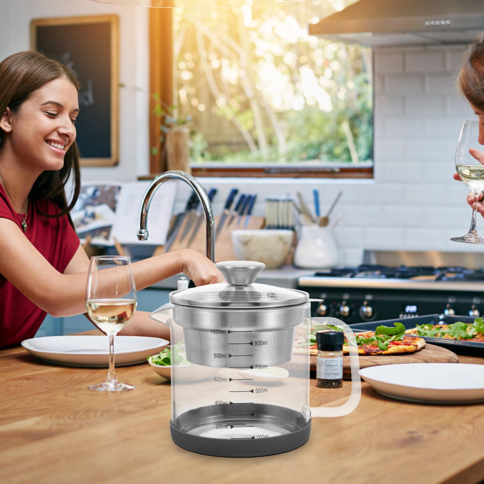 Premium Stainless Steel Multi-Use Food Strainer - Nut Milk Bag, Yogurt Maker & Soy Milk Filter with Measurement Scale - Perfect for Homemade Almond Milk, Cold Brew Tea, and Greek Yogurt Preparation