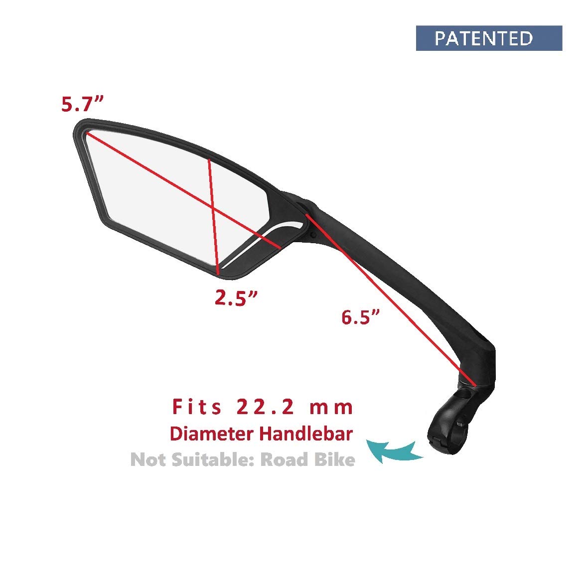 MEACHOW Scratch-Resistant Glass Lens Bike Mirror - Rotatable Handlebar Rearview Mirror for Safe Cycling - ME-010 | Perfect for Road Bikes, Mountain Bikes & Commuting