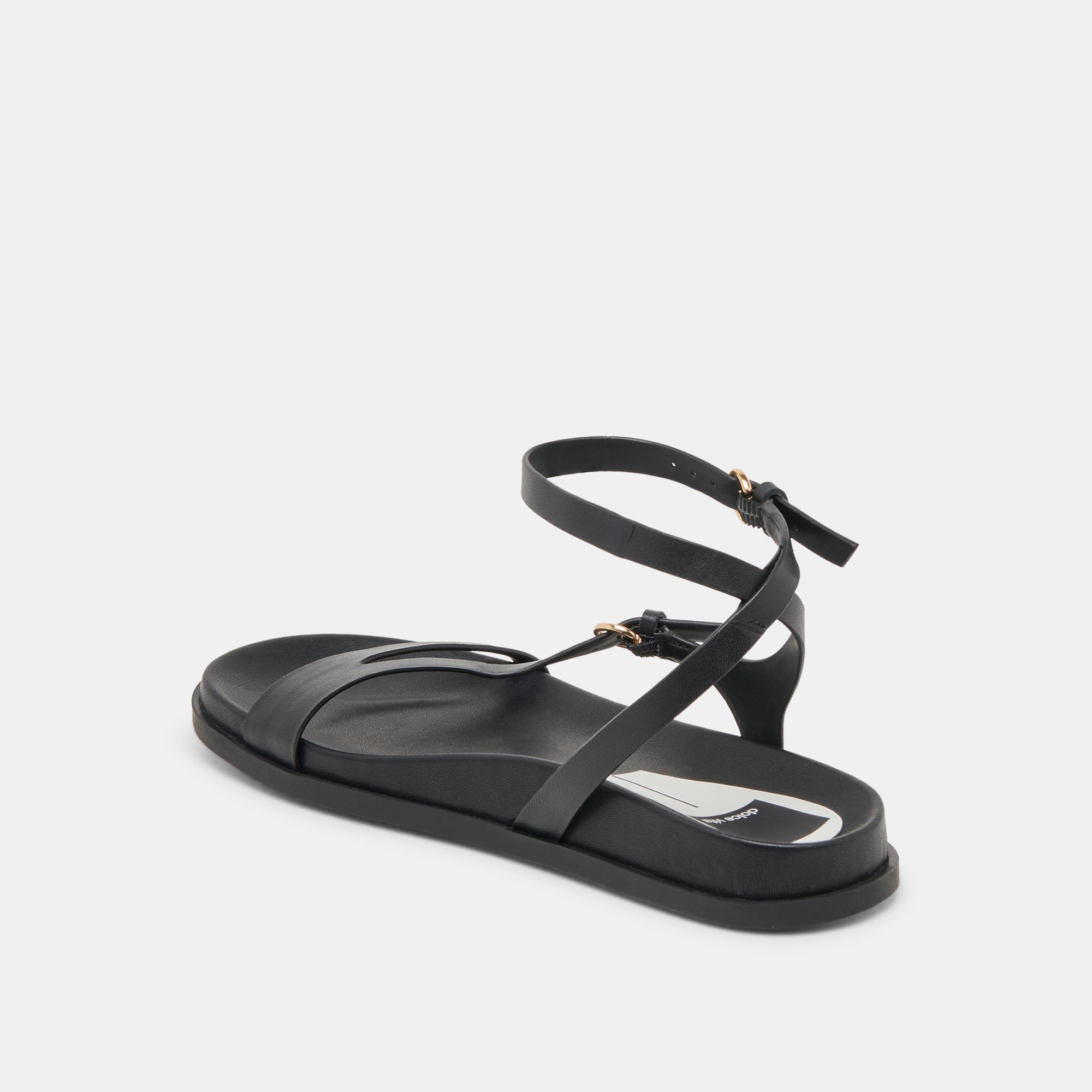 DARLIS Women's Black Leather Sandals - Comfortable & Stylish for Beach, Walking, and Casual Outings