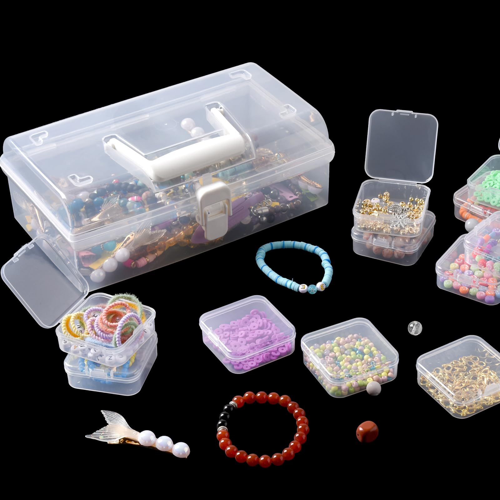 Small Bead Storage Containers 28-Piece Set - Portable Organizer for Jewelry & Crafts
