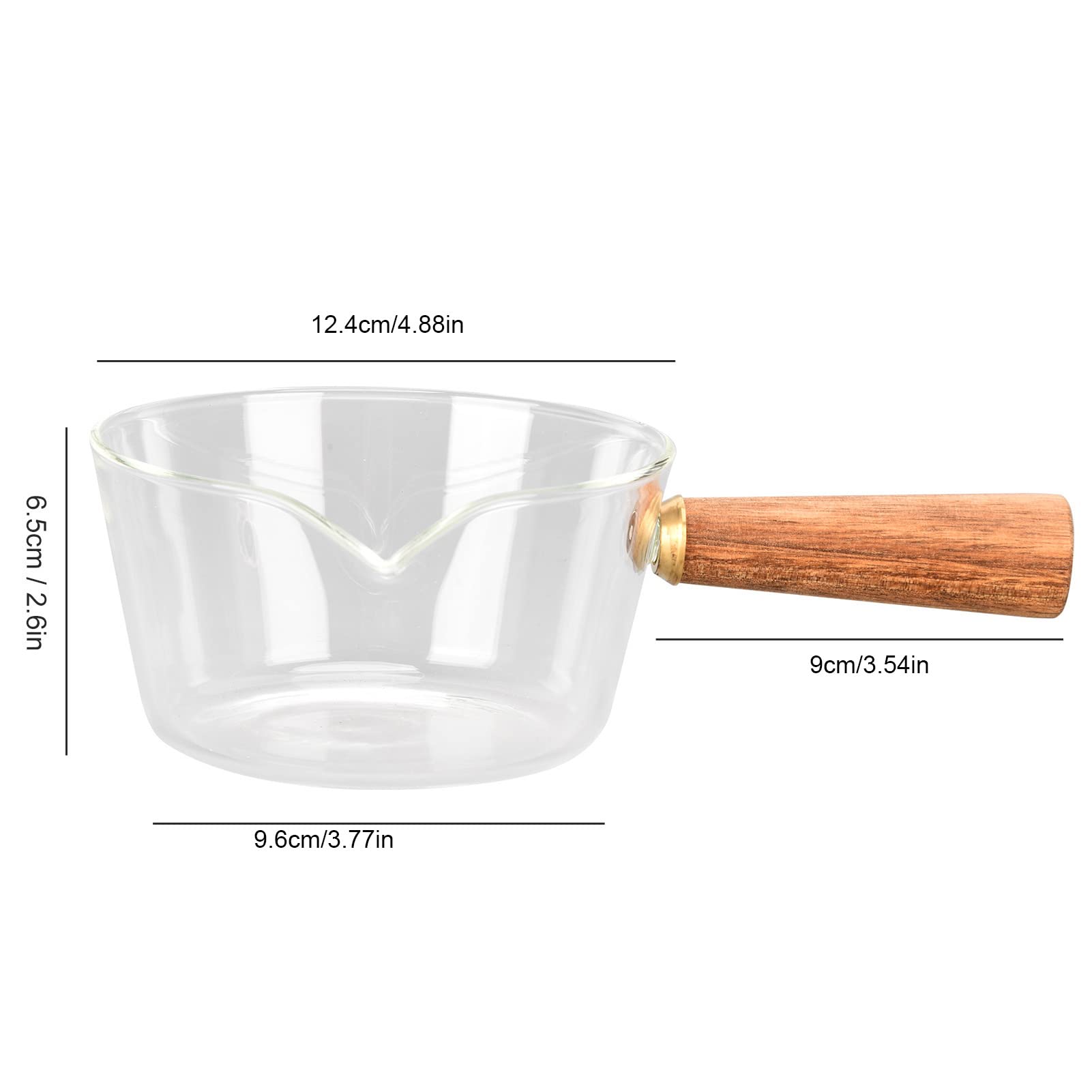 Alvinlite Nonstick Glass Sauce Pan - 400ml Milk Pot with Lid, Heat-Resistant Cooking Pot for Kitchen, Perfect for Boiling Milk, Making Sauces, and Serving Beverages
