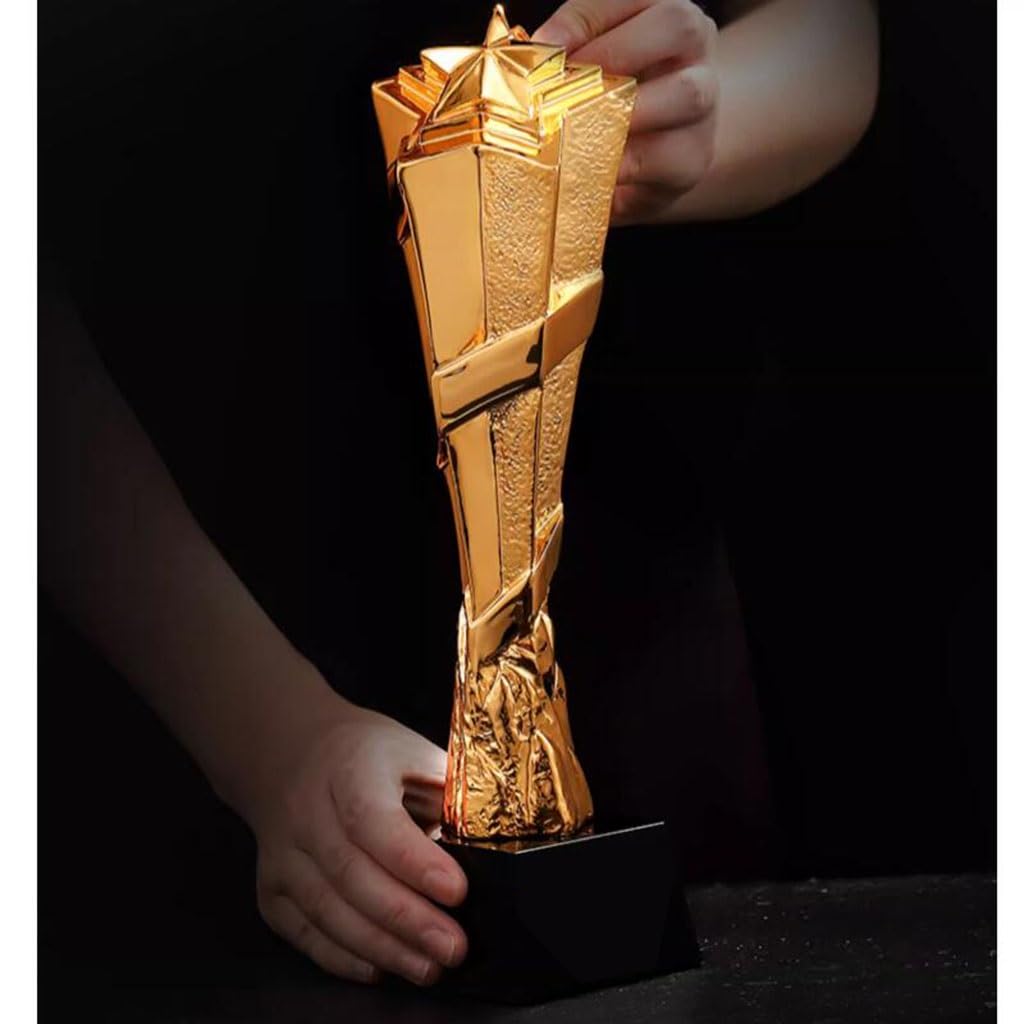 Golden Resin Championship Trophy for Youth Knowledge & Sports Competitions - 1st Place Award for Club Events, School Tournaments & Academic Achievements