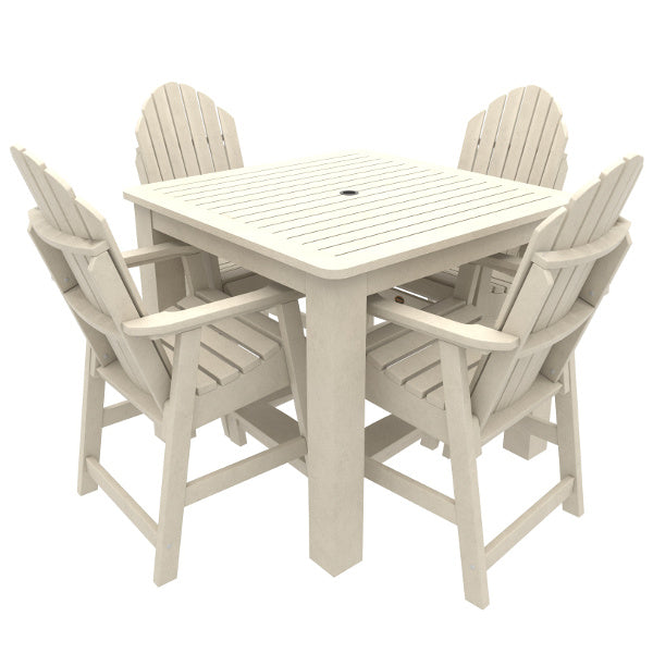 Premium Muskoka 5-Piece Square Counter Bistro Dining Set - Outdoor Patio, Garden, Deck & Poolside Furniture for Relaxing Meals