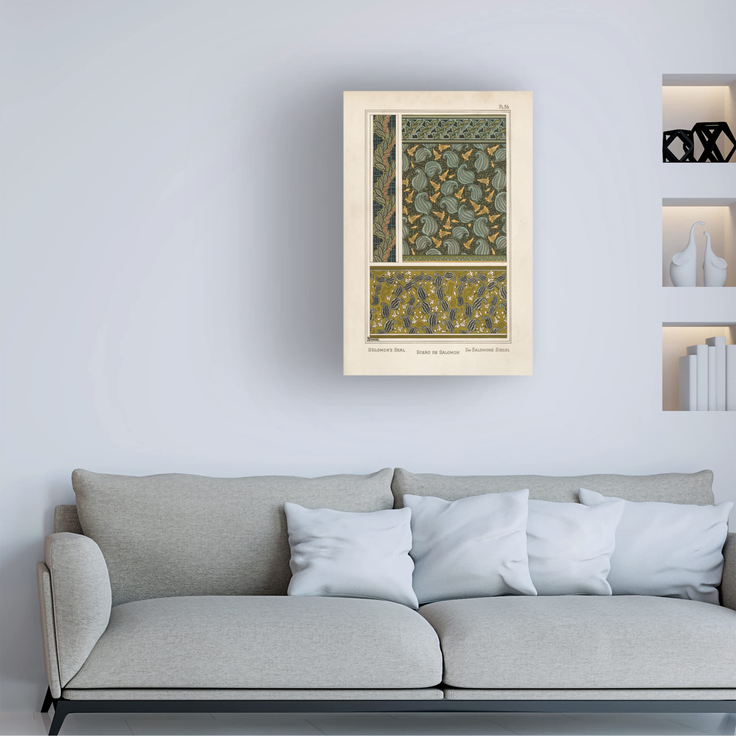 Trademark Fine Art 'Nouveau Decorative VIII' Canvas Wall Art Print - Modern Home Decor for Living Room, Bedroom & Office - Vision Studio