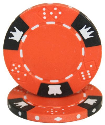 25-Piece Crown & Dice 14g Clay Poker Chips Set - Premium Casino Style Poker Chips for Texas Hold'em, Blackjack & Home Game Nights