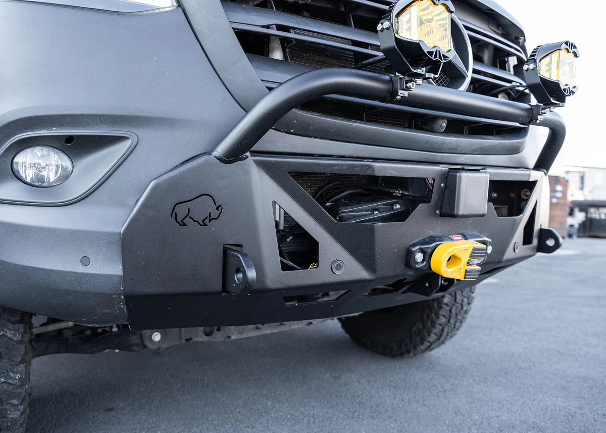 ROAMBUILT Low Profile Front Bumper for 2019-2024 Mercedes Sprinter Van | Heavy Duty Protection & Off-Road Style | Perfect for Van Conversions & Adventure Vehicles
