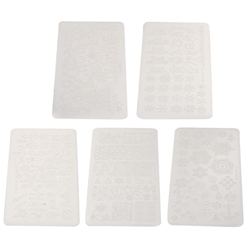 Beaupretty 5-Piece Christmas Nail Stamping Plates Set - Holiday Nail Art Stencils & Manicure Templates for DIY Nail Designs - Perfect for Christmas Parties, Gifts & Festive Nail Art