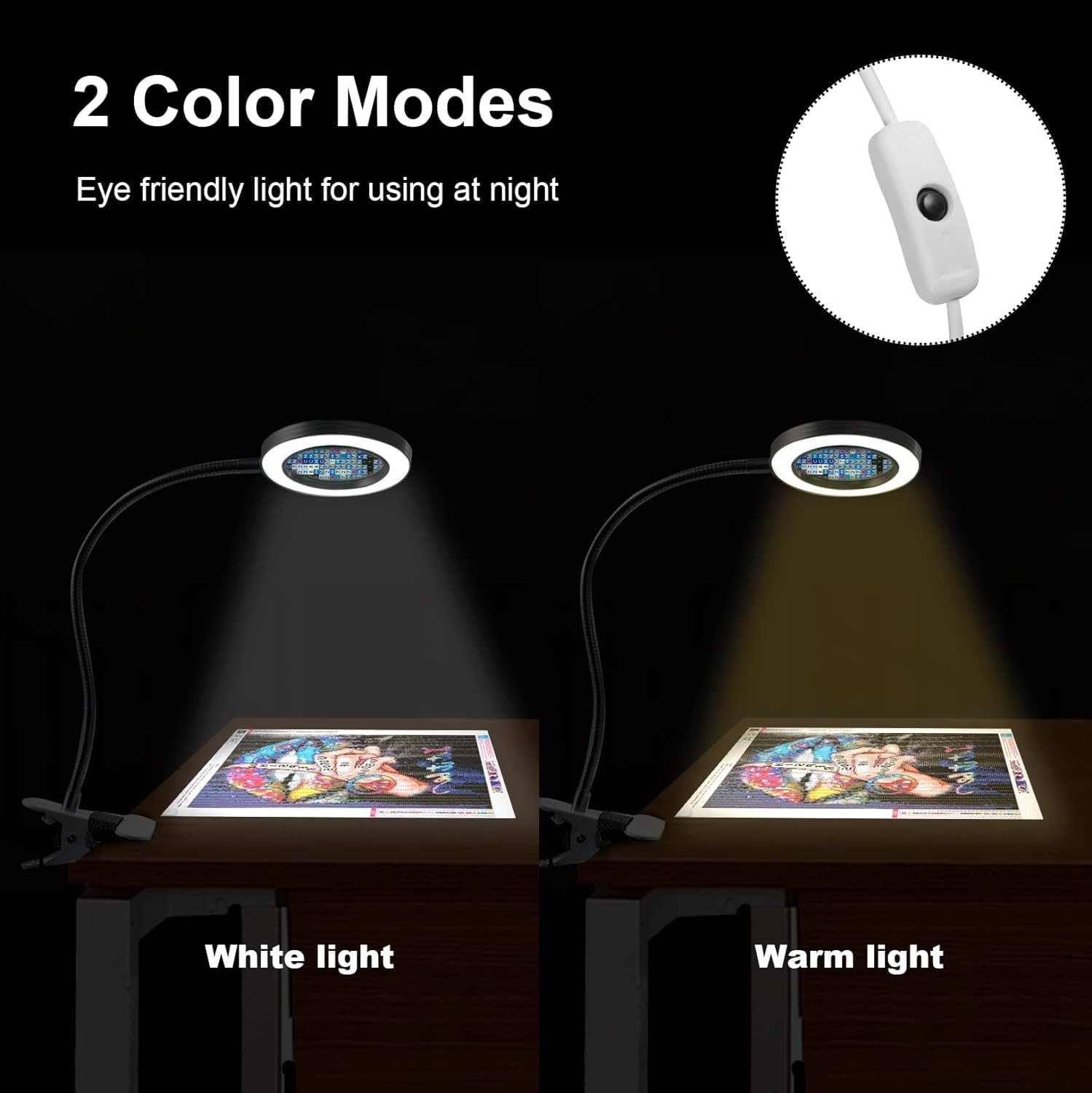 KoKoWill Diamond Painting Accessories - Hands Free 5X Magnifying Glass with 15.75