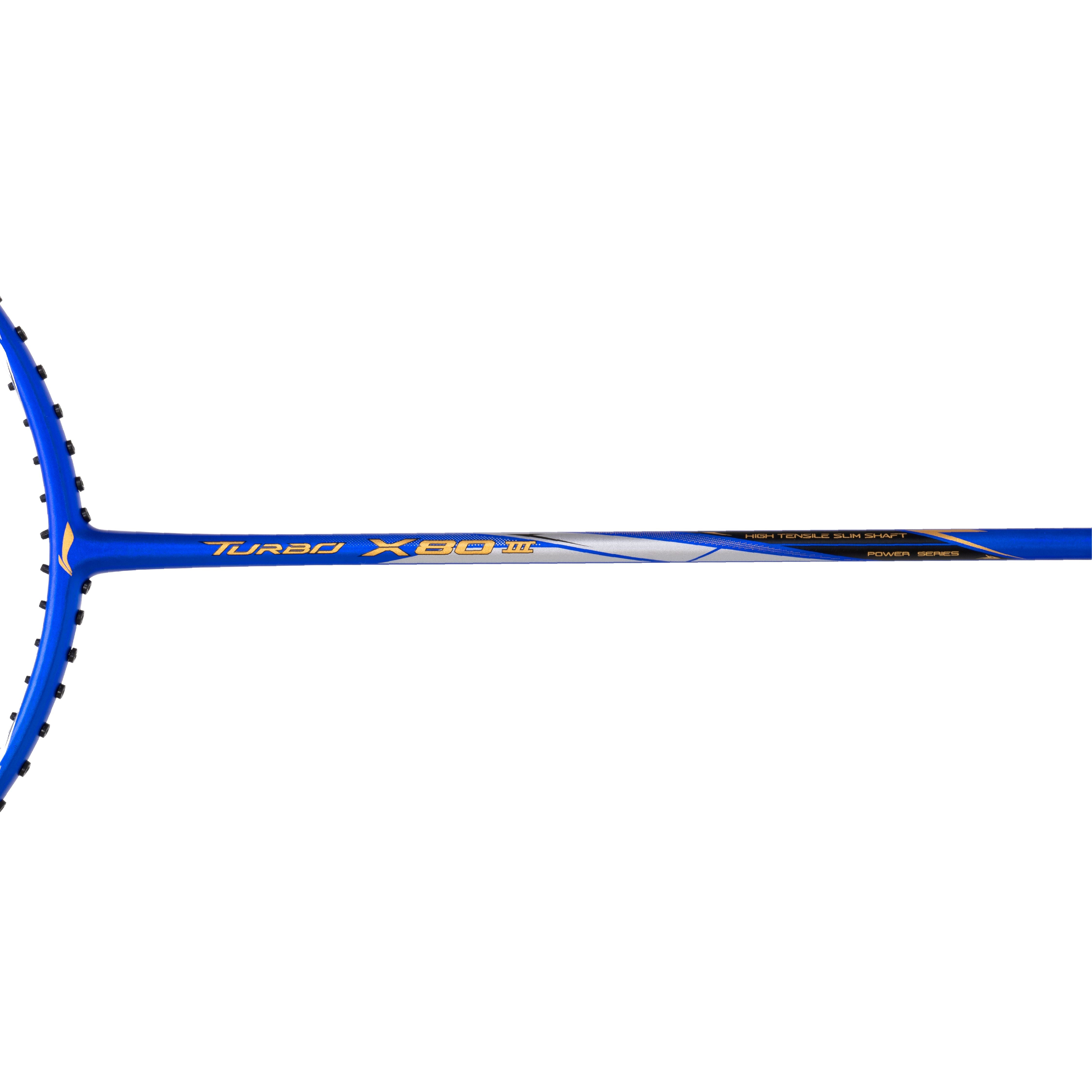 Li Ning Turbo X 80 III Professional Badminton Racket - Lightweight Carbon Fiber Shuttlecock Racket for Advanced Players (Blue/Silver) | Perfect for Tournaments & Training Sessions