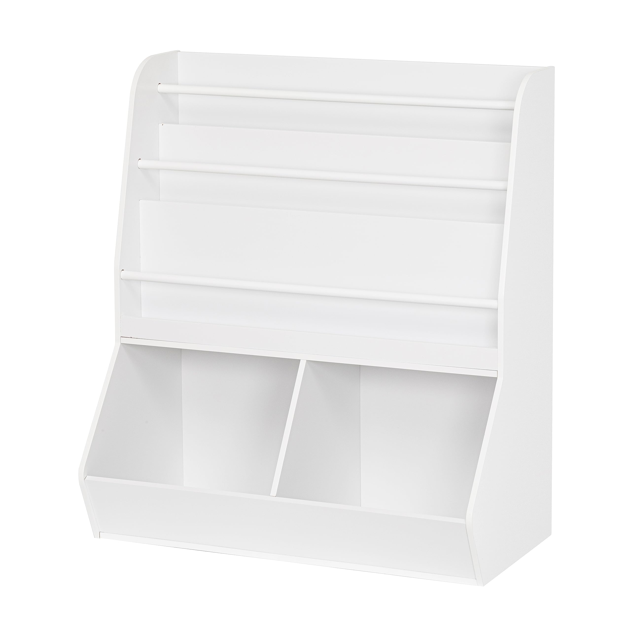UTEX Kids Bookshelf & Toy Storage Organizer Cabinet with Cubby - White | Space-Saving Bookcase & Display Stand for Toddlers 3+ | Perfect for Nursery, Playroom & Bedroom Organization