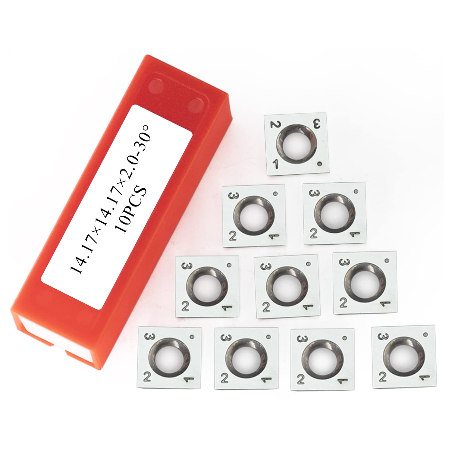 14.17x14.17x2mm Square Straight Carbide Inserts - 10PCS High Precision Wood Turning Lathe Tools for Woodworking, Spiral Helical Cutter Heads - Perfect for DIY Projects, Furniture Making & Professional Woodturning