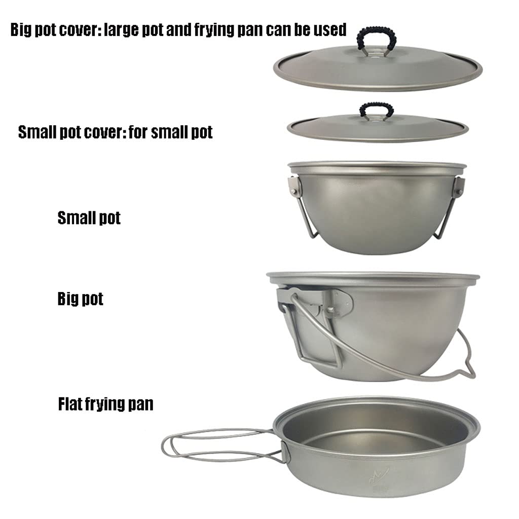 Premium Titanium Camping Cookware Set - 1L Lightweight Portable Pot for Outdoor Camping, Hiking, Backpacking & Picnics - Durable Cooker for Campfire, Family Trips & Adventure Travel - Ideal for Backpackers & Survival Gear