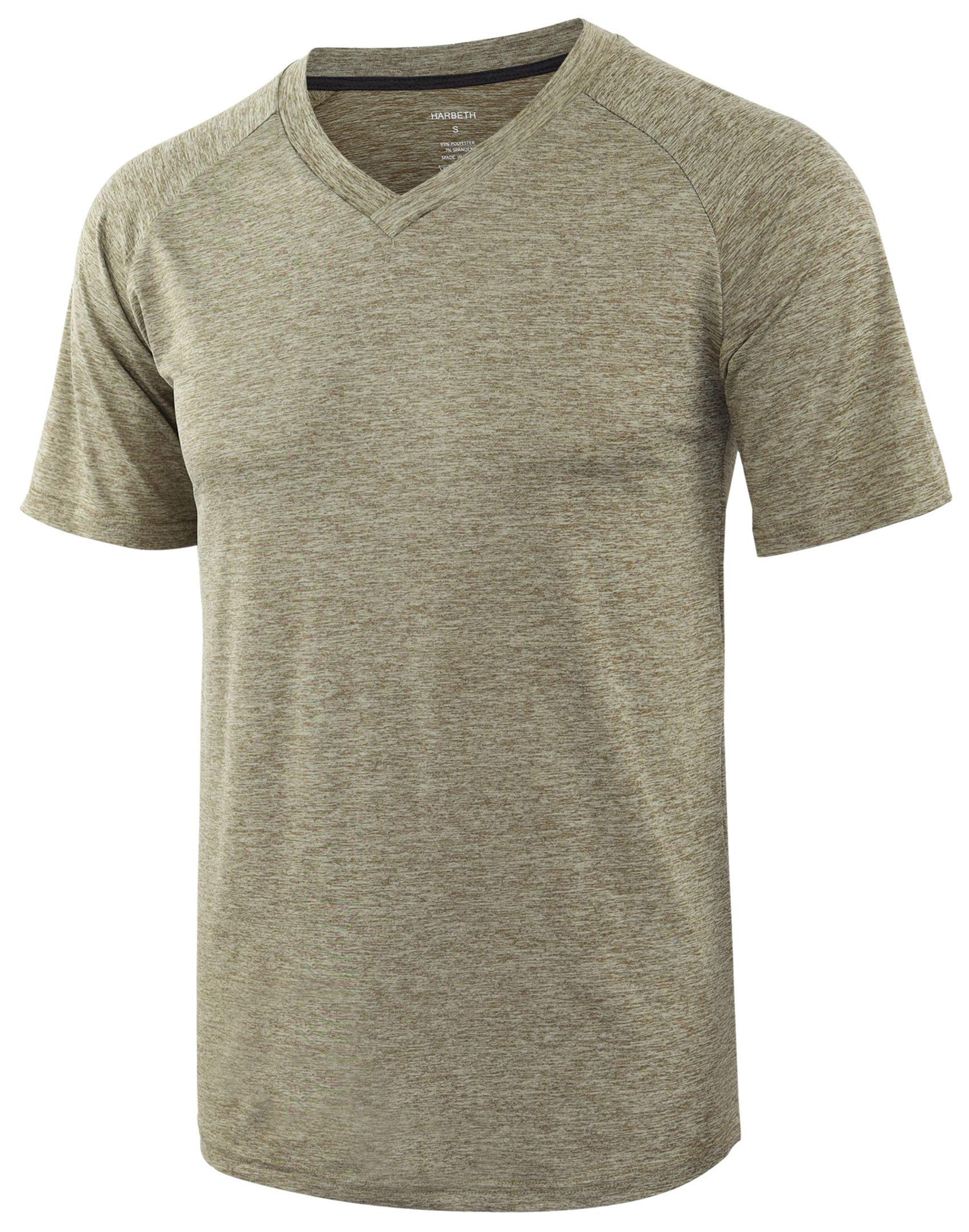 HARBETH Men's Lightweight Quick-Dry Tagless T-Shirt - Moisture Wicking Gym & Running Shirt for Workout, Training & Outdoor Activities