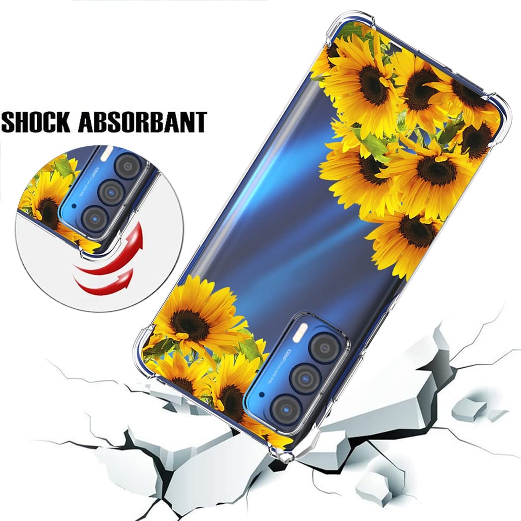 **Cute Clear Slim Shockproof TPU Phone Case for Moto Edge 2021/5G UW/G Power 2022 - Sunflower Pattern Protective Cover | Durable, Flexible & Stylish for Everyday Use**