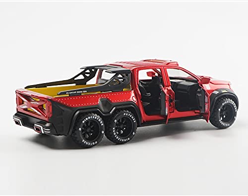 128 Scale Alloy Metal Pull Back Toy Pickup Truck with Sound & Light - Realistic Simulation Car Model for Boys - Green Miniature Vehicle for Play, Collection & Gifts
