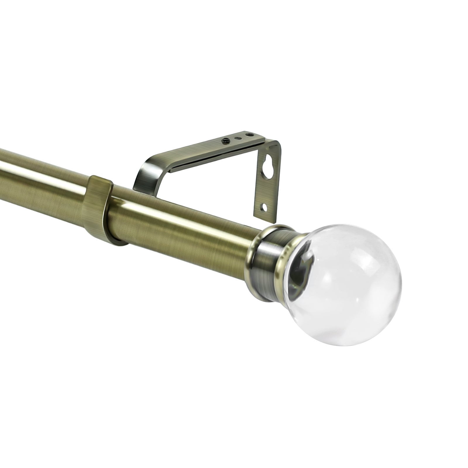 1 Inch Diameter Crystal Ball Adjustable Single Drapery Curtain Rod - Elegant Window Treatment for Living Room, Bedroom & Home Decor