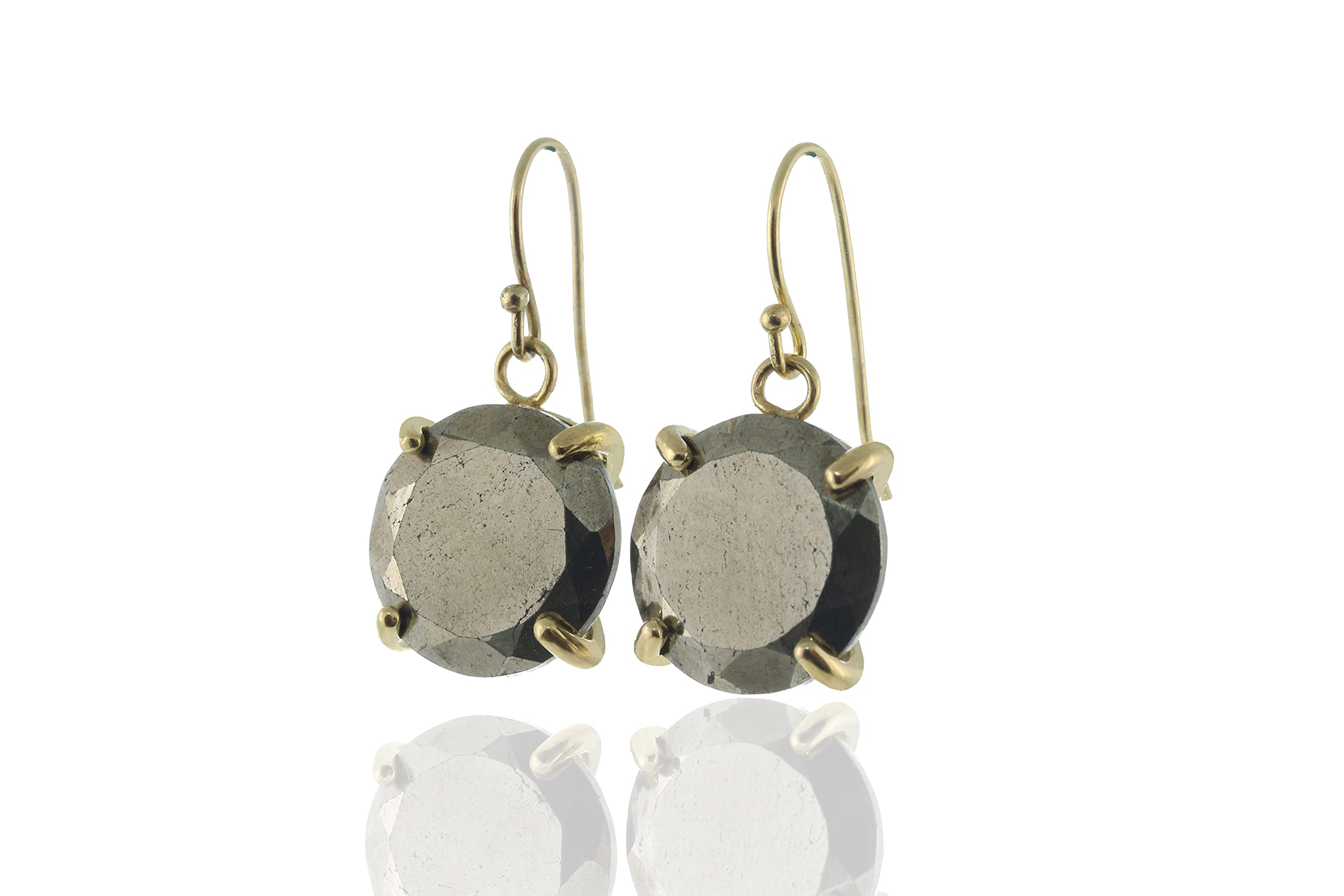 Handmade Anemone Drop Pyrite Stone Earrings for Women - 14K Gold Plated Bohemian Crystal Statement Jewelry - Gemstone Dangle Earrings with Gift Box | Perfect for Weddings, Parties & Boho Fashion