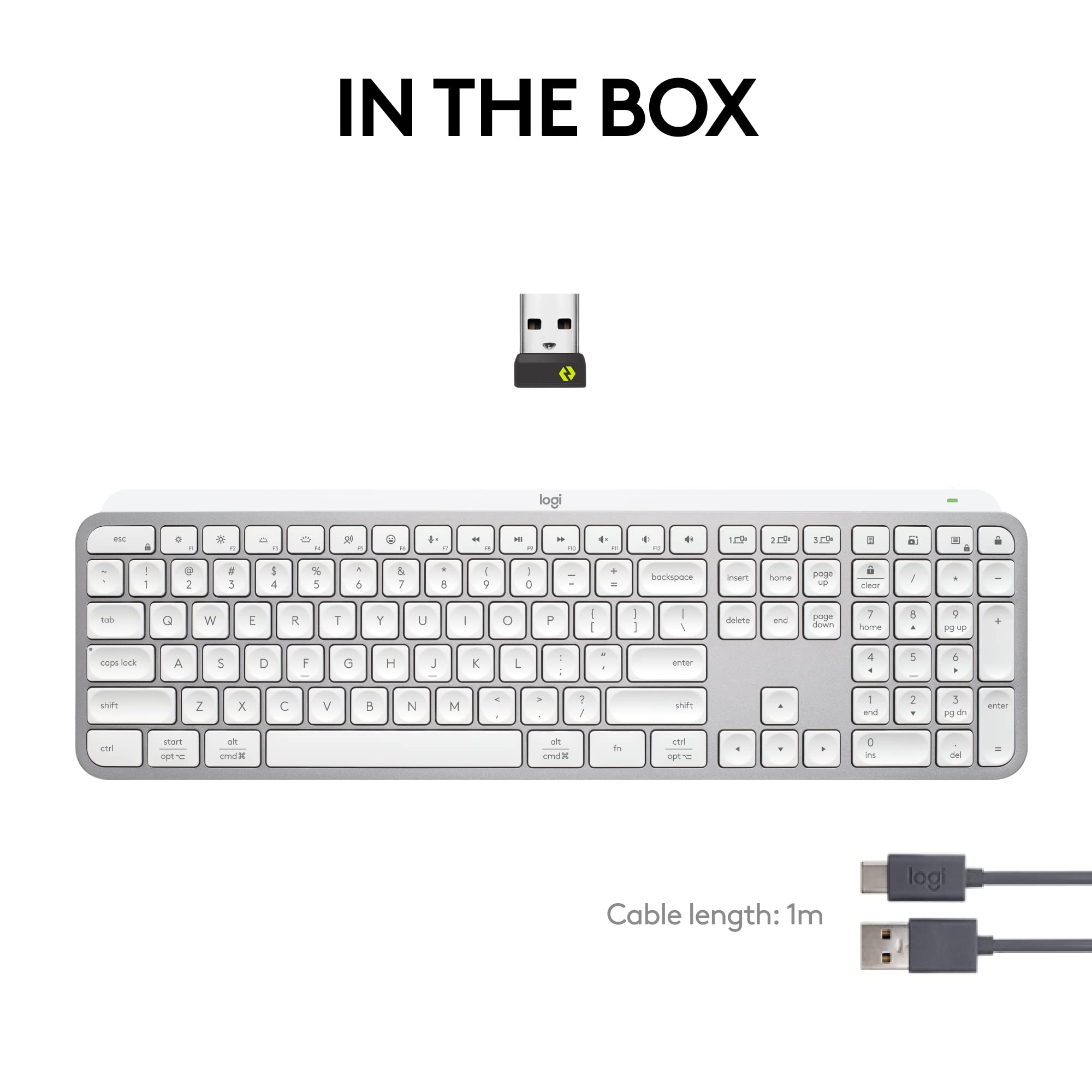 Logitech MX Keys S Wireless Keyboard - Low Profile, Quiet Typing, Backlit, Bluetooth, USB-C Rechargeable - Compatible with Windows, Mac, Linux, Chrome (Pale Grey) | Perfect for Home Office, Remote Work & Gaming