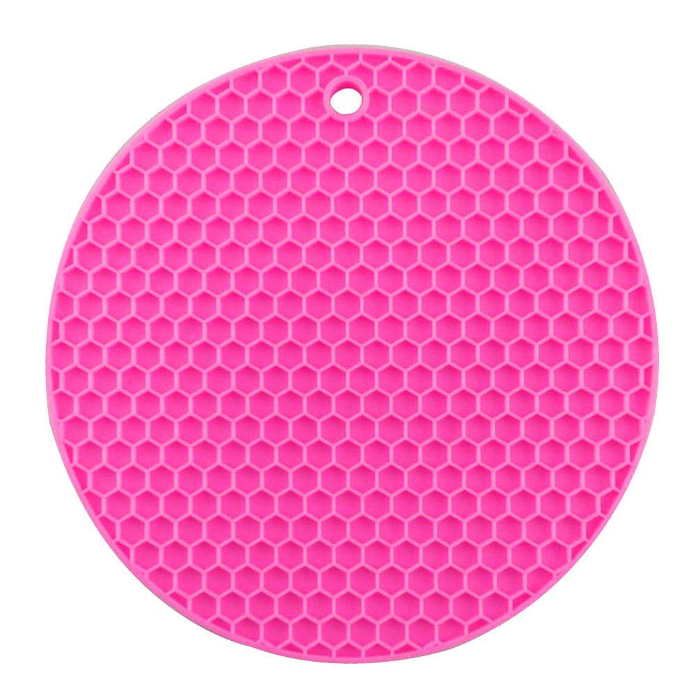 YARNOW Silicone Cup Mat - Non-Slip Heat Resistant Honeycomb Pot Holder for Kitchen, Dining Table, Coffee Mug, Bowl & Pan - Rose Red - Perfect for Hot Dishes, Tea Time & Home Decor