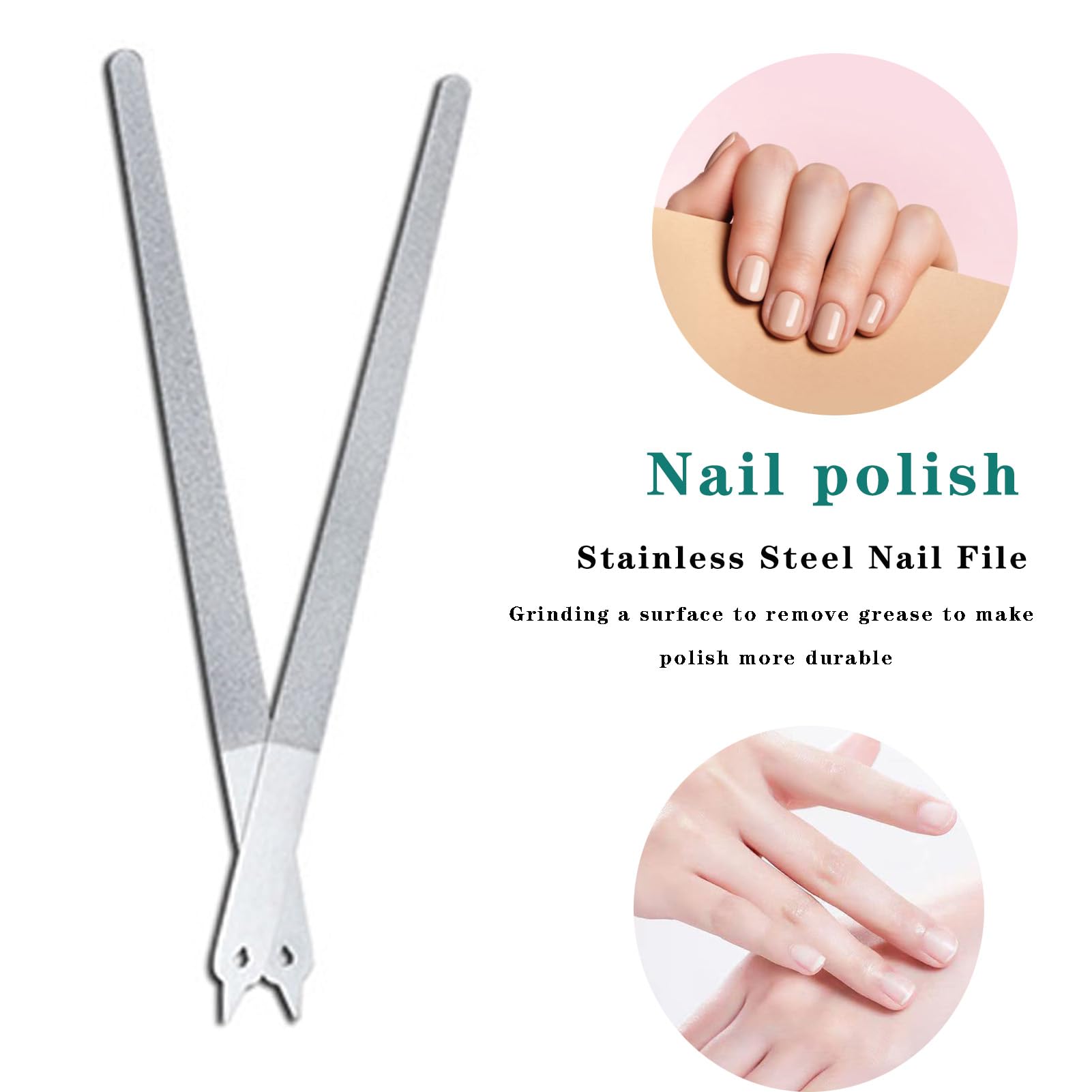 Premium Diamond Dust Nail File Set - 2 Pack 6 Inch Stainless Steel Nail Buffer & Shiner for Professional Manicures - Perfect for Salons, Home Grooming, and Travel Nail Care