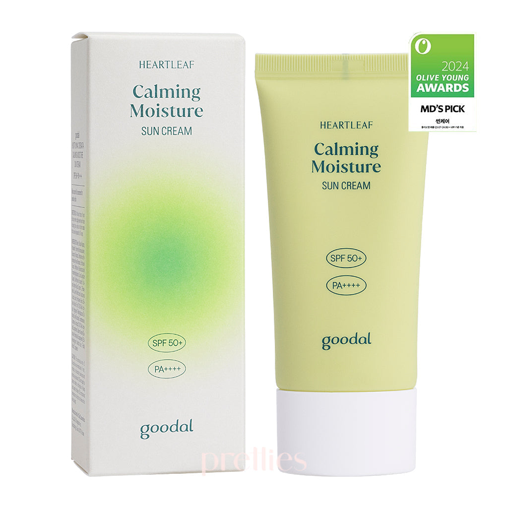Goodal Houttuynia Cordata Calming Moisture Sun Cream SPF 50+ PA++++ 50ml - Soothing Korean Sunscreen for Sensitive Skin, Daily UV Protection & Hydration - Perfect for Outdoor Activities & Beach Days