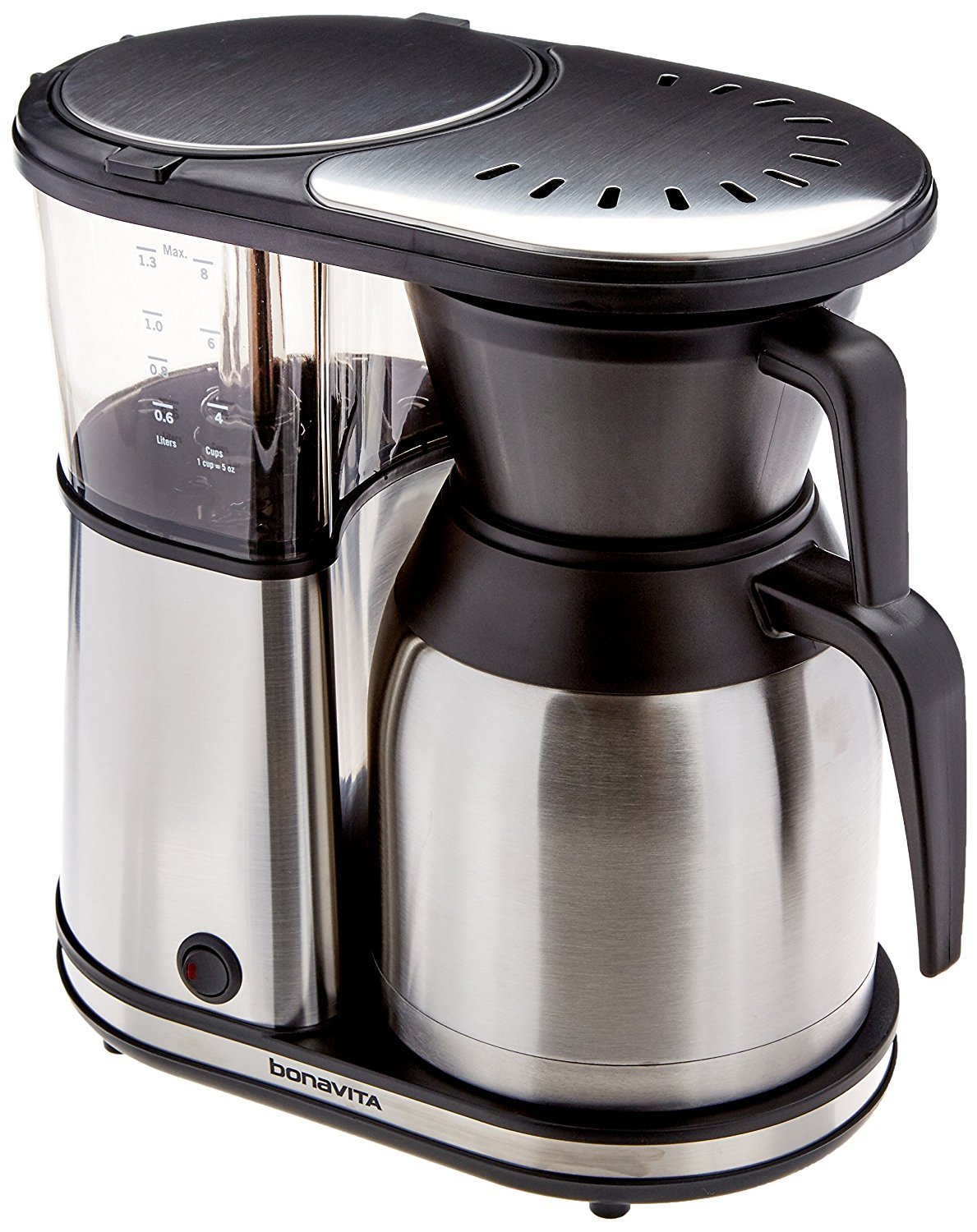 Bonavita BV1900TS 8 Cup Coffee Maker - One-Touch Pour Over Brewing with Stainless Steel Thermal Carafe, SCA Certified - Perfect for Home, Office & Specialty Coffee Shops