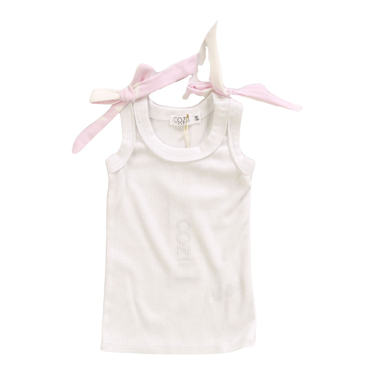 Cozii Women's Ribbed Tank Top with Shoulder Bow Detail - Casual Summer Tops for Beach, Yoga & Everyday Wear