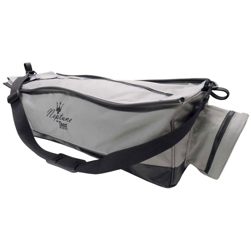 TACO Marine L10-1003BAG Neptune Tackle Storage Bag - Waterproof Fishing Gear Organizer for Boat, Kayak & Shore Fishing - Durable Gray Nylon with Multiple Pockets