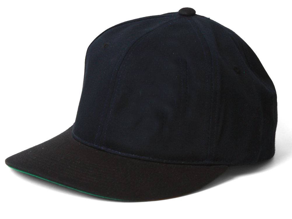 Black Solid Plain Snapback Hat - Flatbill Cap for Men & Women
