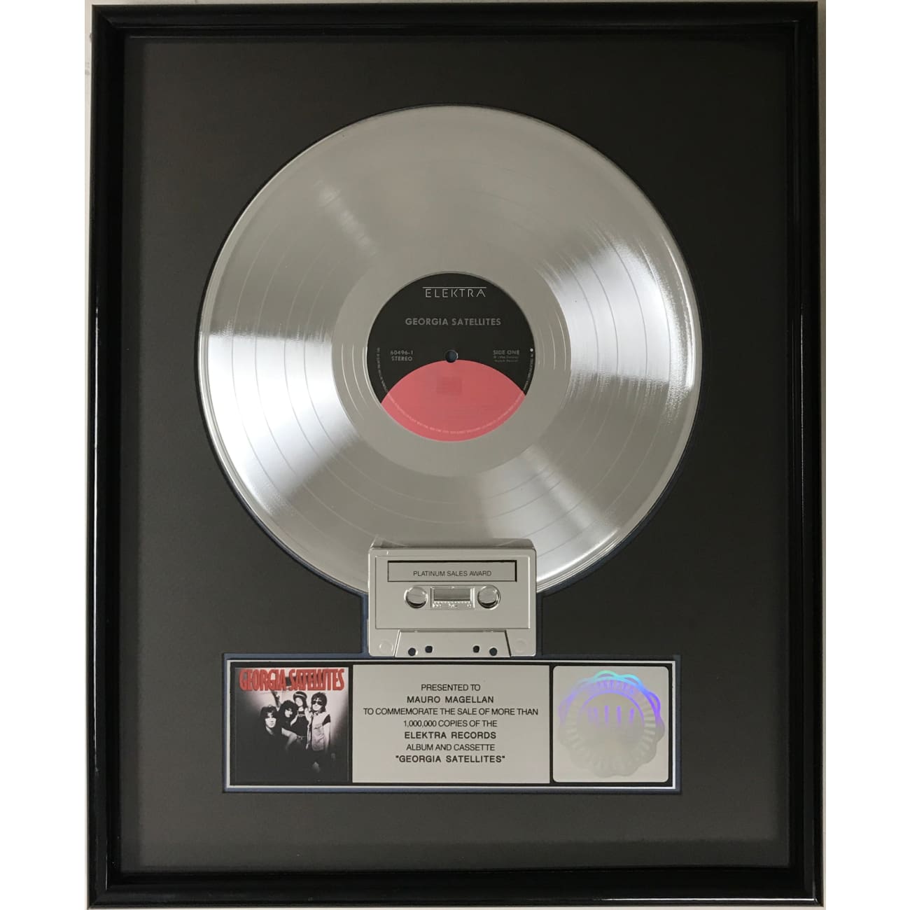 Georgia Satellites Debut RIAA Platinum LP Award for Drummers - Perfect for Music Collectors & Band Memorabilia Displays