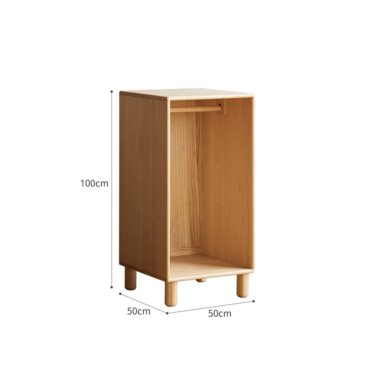 Solid Wood Beech & Rubber Kids Wardrobe - Multi-Functional Storage Cabinet for Bedroom, Nursery, and Playroom Organization