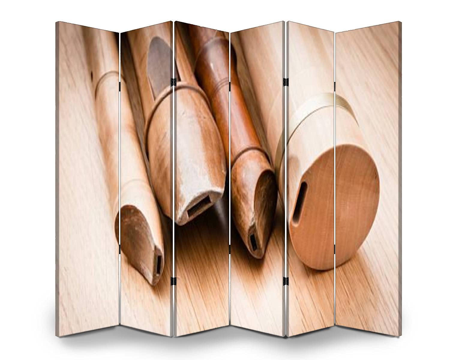 Dola-Dola 6-Panel Wooden Frame Folding Room Divider - Privacy Screen Partition for Home & Office - Freestanding Canvas Wall Separator for Bedroom, Living Room & Studio Spaces