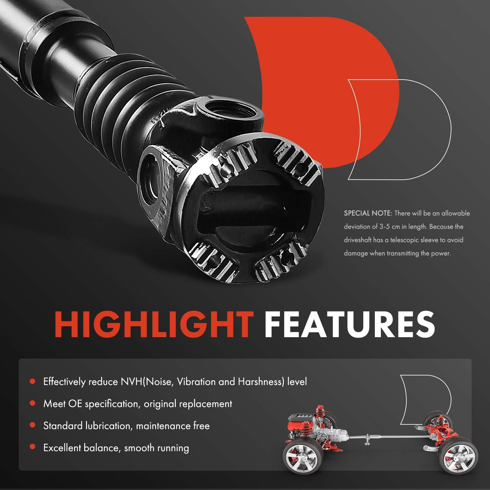 Premium Front Drive Shaft Prop Shaft for Dodge Ram 2500 3500 2003-2013 Pickup Trucks - Auto Transmission 4WD Replacement Part #52123326AB #52105934AB - Perfect for Off-Roading, Towing & Heavy-Duty Use