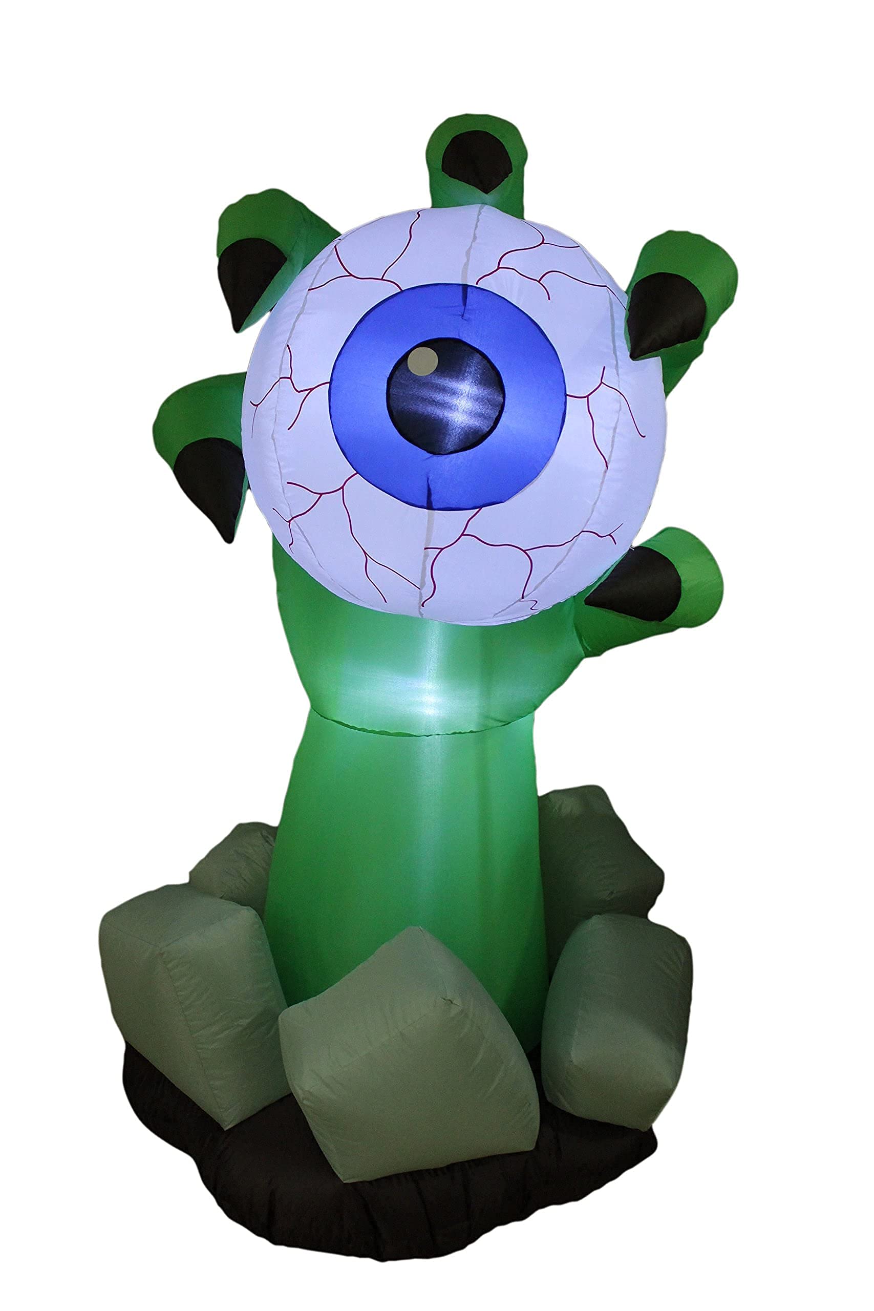 Halloween Party Decorations Bundle - 6FT Inflatable Monster Hand with Eyeball & 8FT Dead Tree with Owl Ghost and Pumpkins - Indoor/Outdoor LED Lighted Decor for Halloween Yard, Haunted House, and Spooky Party Themes