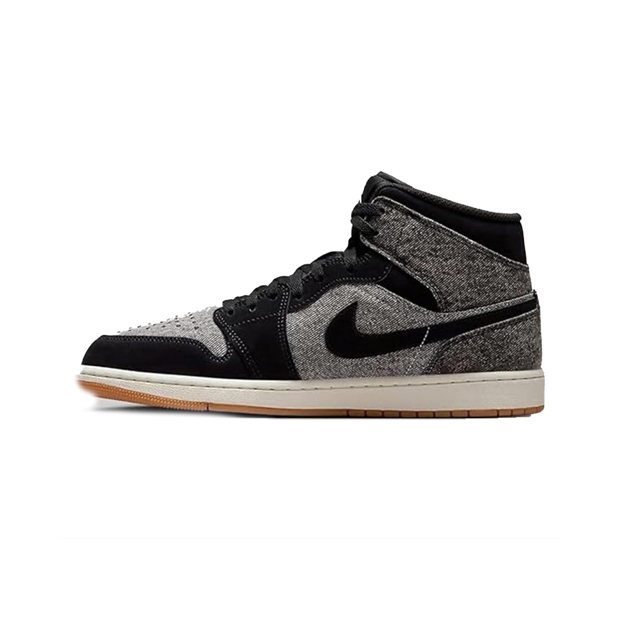 Air Jordan 1 Mid SE 'Black Denim' Men's Basketball Shoes - Retro Sneakers for Streetwear & Casual Outfits | Perfect for Urban Fashion & Everyday Wear