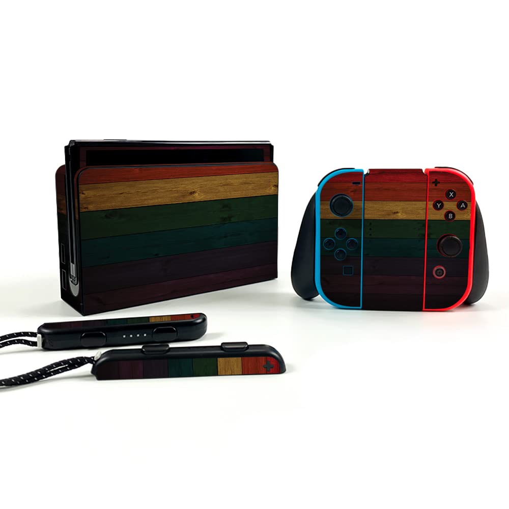 MightySkins Wood Style Vinyl Decal Wrap Cover for Nintendo Switch OLED - Protective, Durable, Easy to Apply & Remove | Made in USA | Perfect for Gaming Protection & Customization