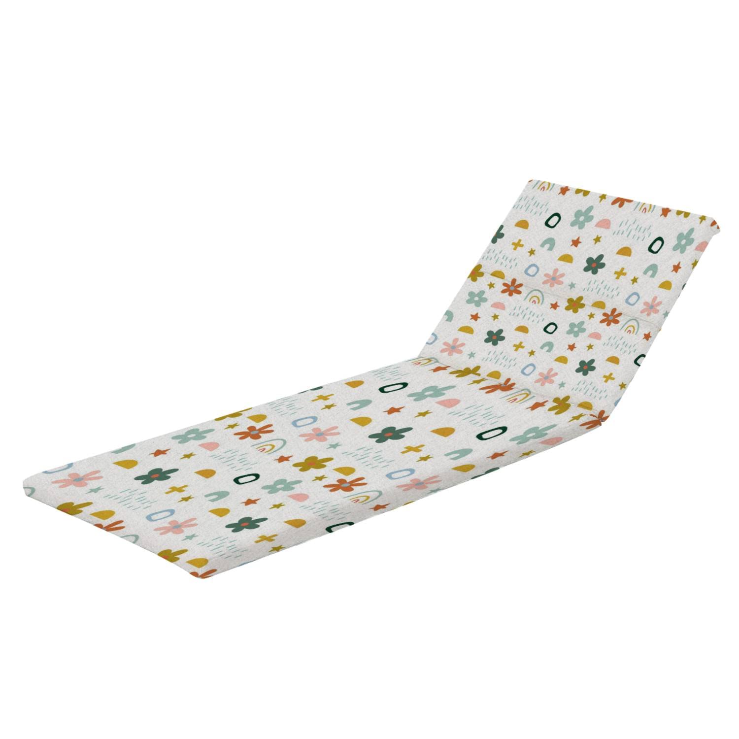 WXCWPML Hand-Painted Chaise Lounge Cushion - Cute & Simple Design for Patio, Poolside, Garden - Indoor/Outdoor Use (1pc) - Perfect for Relaxing by the Pool or Sunbathing in Your Backyard