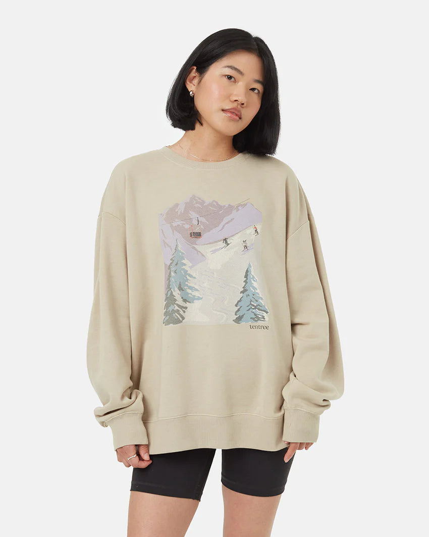 Alpine Oversized Crewneck Sweatshirt for Women - TCW5506 | Cozy & Stylish Casual Wear for Fall & Winter | Perfect for Lounging, Running Errands & Weekend Outfits