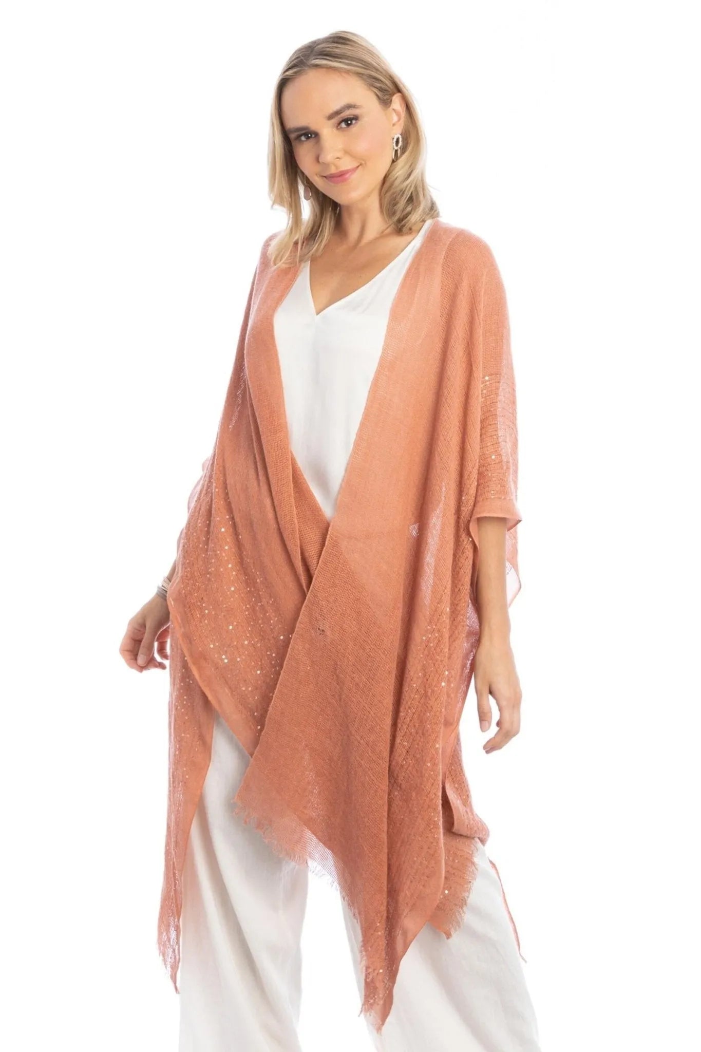 Elegant Shimmering Sequin Ruana Wrap - Women's Fashion Shawl for Parties & Evening Events