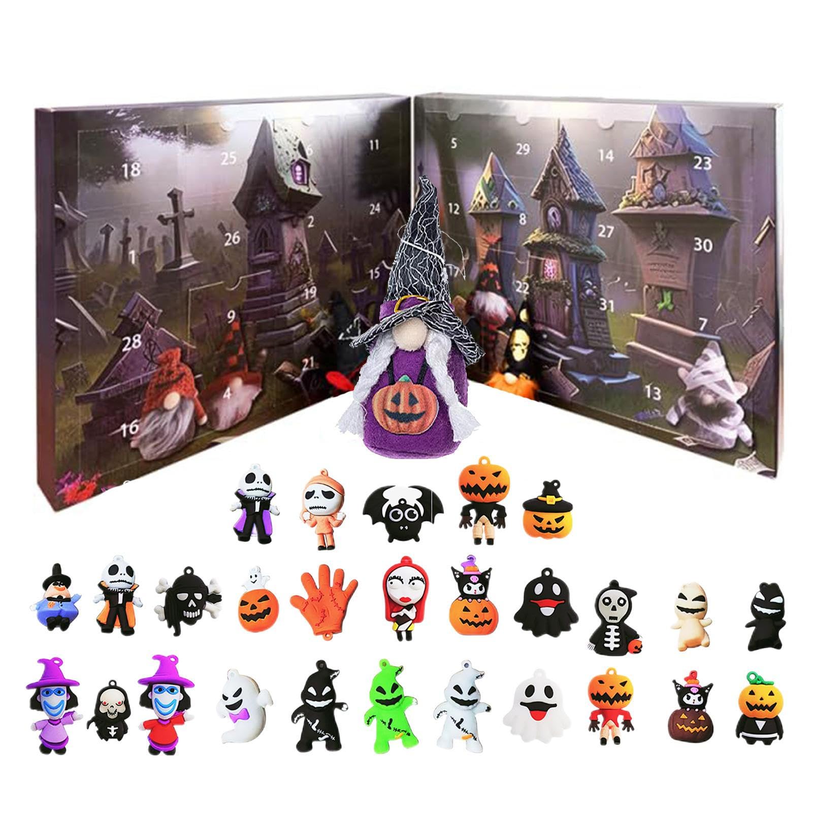 2024 Advent Calendar with Halloween Gnome - Christmas Countdown Calendar for Kids & Adults - Holiday Home & Table Decor for Halloween, Thanksgiving, Christmas Celebrations