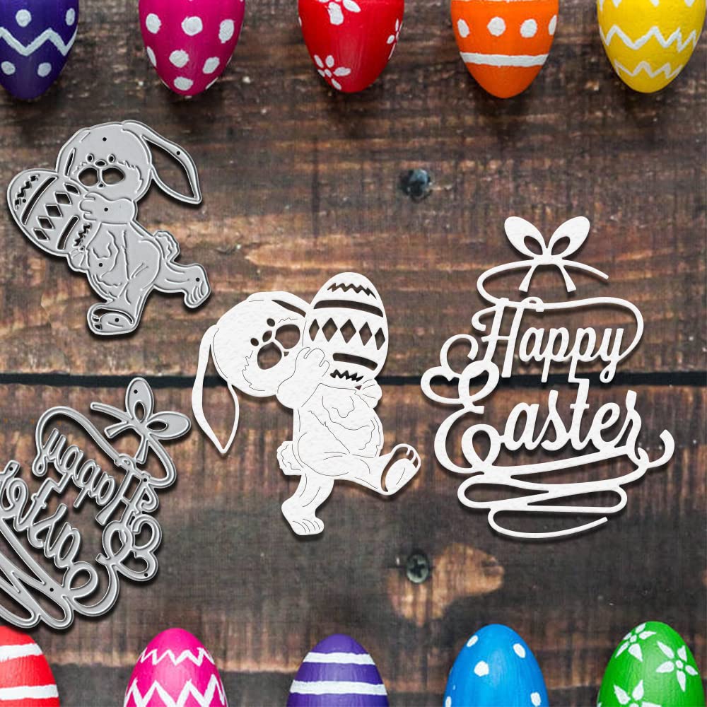 Easter Bunny Frame Cutting Dies for Card Making, Scrapbooking, Photo Albums - Easter Egg Dies, Stencils, Embossing Templates for DIY Craft Projects - Perfect for Easter Decorations, Greeting Cards, and Handmade Gifts